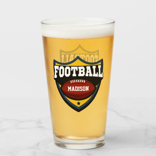 Aangepaste naam Football Logo Glas (Achterkant gevuld)