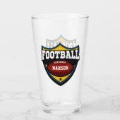 Aangepaste naam Football Logo Glas (Voorkant)