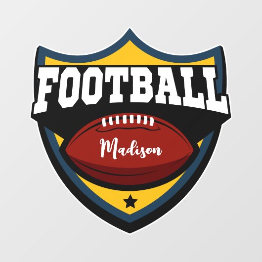 Aangepaste naam Football Logo Raamsticker (Vel)