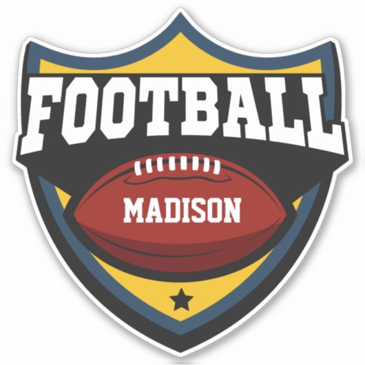 Aangepaste naam Football Logo Sticker (Voorkant)