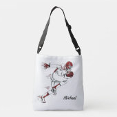 Aangepaste naam Football Player-tassen Crossbody Tas (Achterkant)