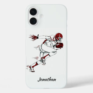 Aangepaste naam Football Player telefoonhoesjes iPhone 16 Plus Hoesje