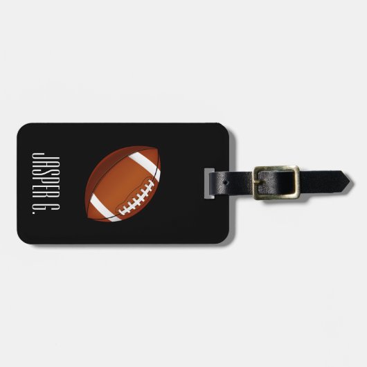 Aangepaste naam football stijl bagagelabel (Voorkant horizontaal)