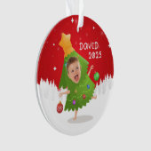 Aangepaste naam + foto bericht me -Kerstversiering Ornament (voorkant)