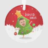 Aangepaste naam + foto bericht me -Kerstversiering Ornament (achterkant)