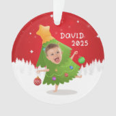 Aangepaste naam + foto bericht me -Kerstversiering Ornament (voorkant)