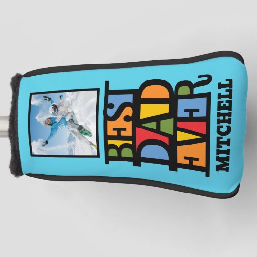 Aangepaste naam Foto BEST DAD OOIT Golfheadcover (Voorkant)