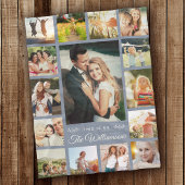 Aangepaste naam foto Collage Modern Dusty Blue Fleece Deken