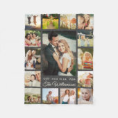 Aangepaste naam foto Collage Modern Gift Gray Fleece Deken (Voorkant)