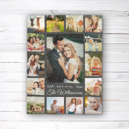 Aangepaste naam foto Collage Modern Gift Gray Fleece Deken