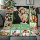 Aangepaste naam foto Collage Modern Gift Green Fleece Deken