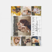 Aangepaste naam Foto Collage Modern We houden van Fleece Deken (Voorkant)