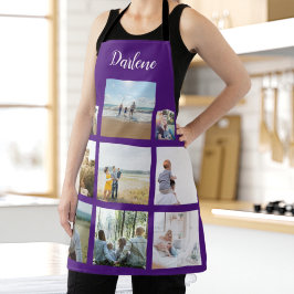 Aangepaste naam foto foto-collage schort