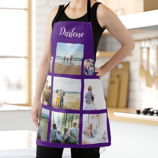 Aangepaste naam foto foto-collage schort