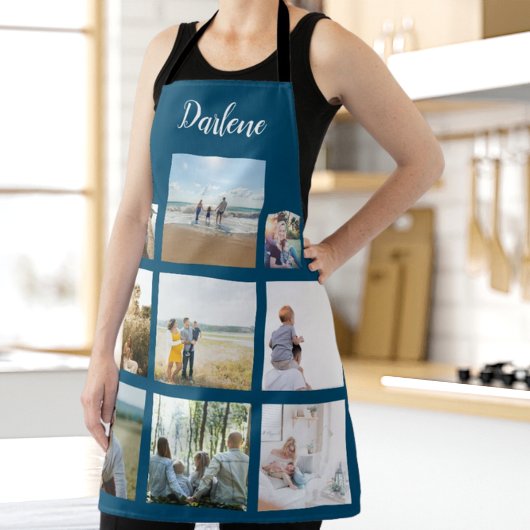 Aangepaste naam foto foto-collage schort
