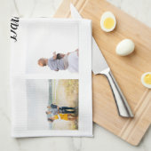 Aangepaste naam foto foto-collage theedoek (Quarter Fold)