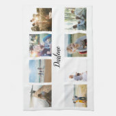 Aangepaste naam foto foto-collage theedoek (Verticaal)