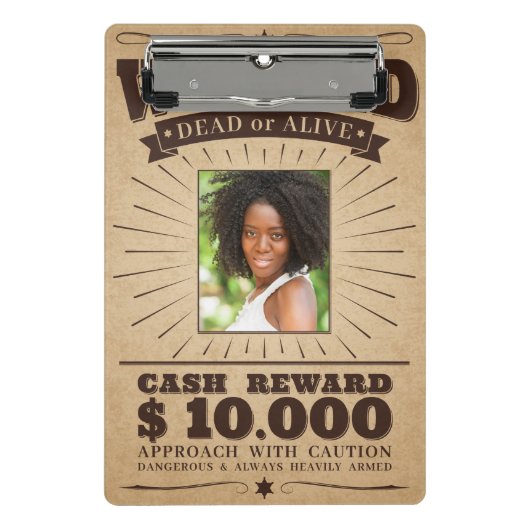 Aangepaste naam & Foto "Gezocht" klembord (Voorkant)