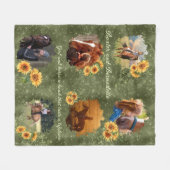 Aangepaste naam Foto Groen met Zonnebloem Accent Fleece Deken (Voorkant (Horizontaal))
