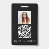 Aangepaste naam foto QR-code verjaardagsfeest pers Badge (Achterkant)
