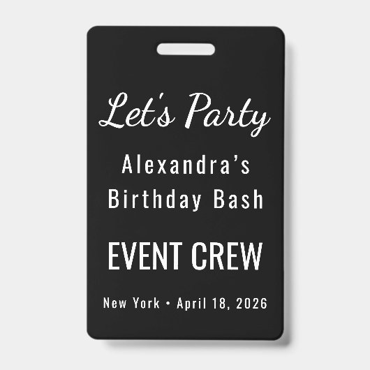 Aangepaste naam foto QR-code verjaardagsfeest pers Badge (Voorzijde)