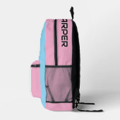 Aangepaste Naam & Foto roze BLAUWE Rugzak (Rechts)