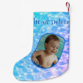 Aangepaste naam Foto Sparkling Water Ripples Zwemm Kleine Kerstsok (Achterkant)