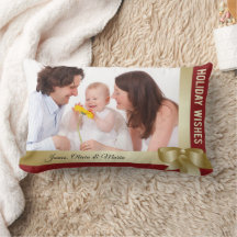 Aangepaste naam & foto vakantie rood, gouden strik