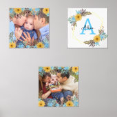 Aangepaste naam foto Wildflower Afdrukken Muurkunst Sets (Voorkant)