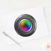Aangepaste naam fotograaf kleur wiel camera lens ronde sticker (Envelop)