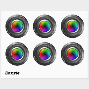Aangepaste naam Fotograaf Kleurwielcameralens Ronde Sticker