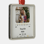 Aangepaste naam & fotoliefhebber voor het paar metalen ornament (Rechts)