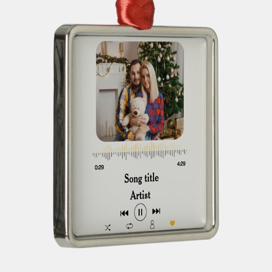 Aangepaste naam & fotoliefhebber voor het paar metalen ornament (Rechts)