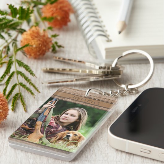 Aangepaste naam/fotoontwerp sleutelhanger (Voorkant Rechts)