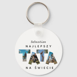 Aangepaste naam Fou-Photo NAJLEPSZY TATA NA ŚWIECI Sleutelhanger
