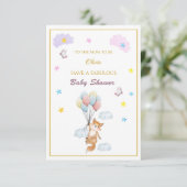 Aangepaste Naam Fox zwevende ballonnen Baby shower (Staand voorkant)