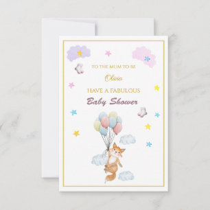 Aangepaste Naam Fox zwevende ballonnen Baby shower