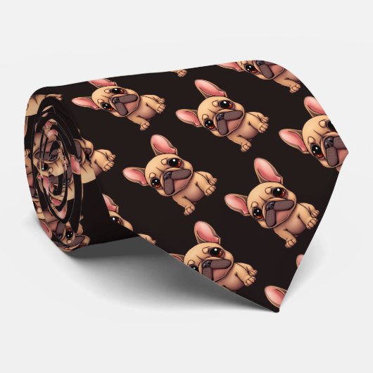 Aangepaste naam Franse Bulldog Huisdier Hond Dier Stropdas (Opgerold)