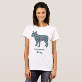 Aangepaste naam Franse Bulldog Ik hou van mijn Fre T-shirt (Voorkant volledig)