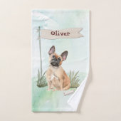Aangepaste naam Franse Bulldog Pet Dog Bad Handdoek (Handdoek)