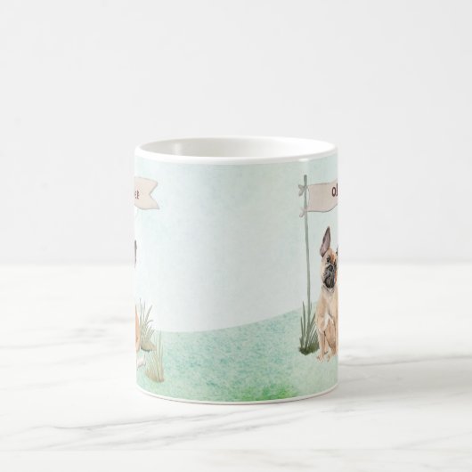 Aangepaste naam Franse Bulldog Pet Dog Koffiemok (Center)