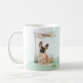 Aangepaste naam Franse Bulldog Pet Dog Koffiemok (Links)