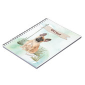 Aangepaste naam Franse Bulldog Pet Dog Notitieboek (Linkerzijde)