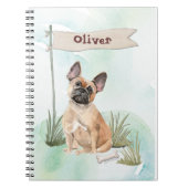 Aangepaste naam Franse Bulldog Pet Dog Notitieboek (Voorkant)