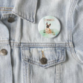 Aangepaste naam Franse Bulldog Pet Dog Ronde Button 5,7 Cm (In situ)