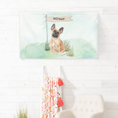 Aangepaste naam Franse Bulldog Pet Dog Spandoek (Insitu)