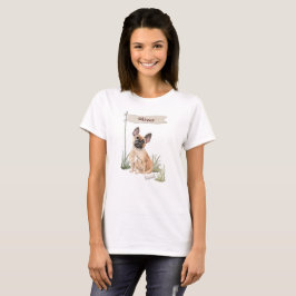 Aangepaste naam Franse Bulldog Pet Dog T-shirt