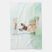 Aangepaste naam Franse Bulldog Pet Dog Theedoek (Verticaal)