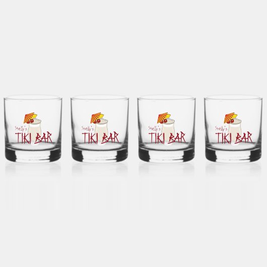 Aangepaste naam Frozen Drink Tiki Bar Whisky Glas (Voorkant)