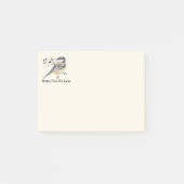 Aangepaste naam Fun Chickadee Vogel Natuur Kunst Post-it® Notes (Voorkant)